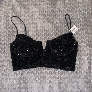 Black Sequin Bralette
